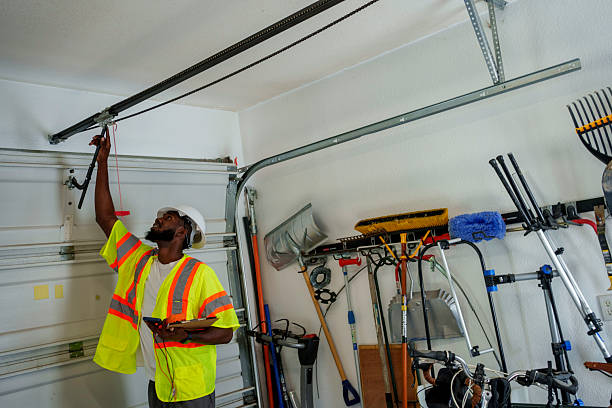 Professional Garage Door Installation technician working in Stanley, WI